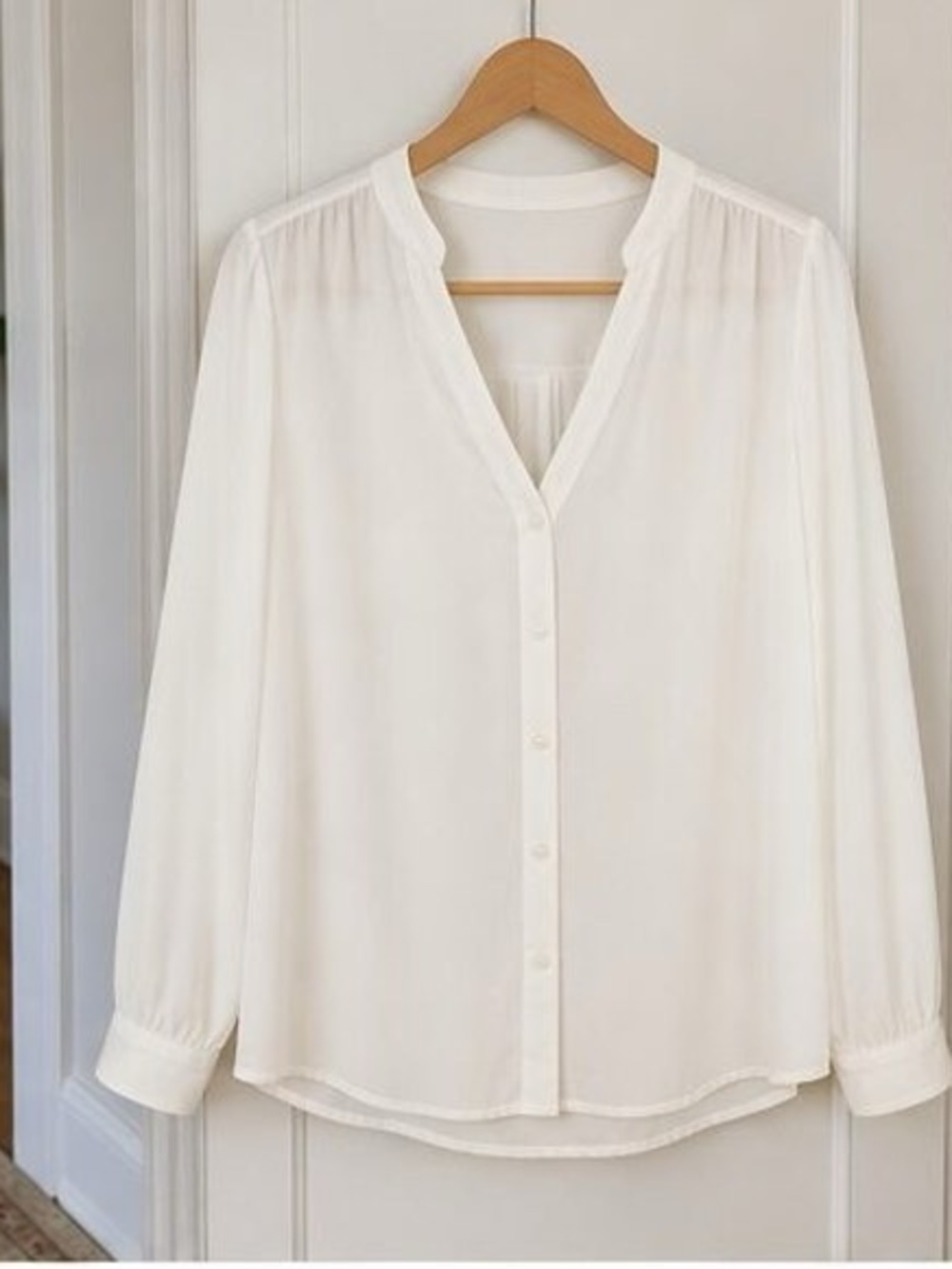 Classic White Women's Button-Front Blouse